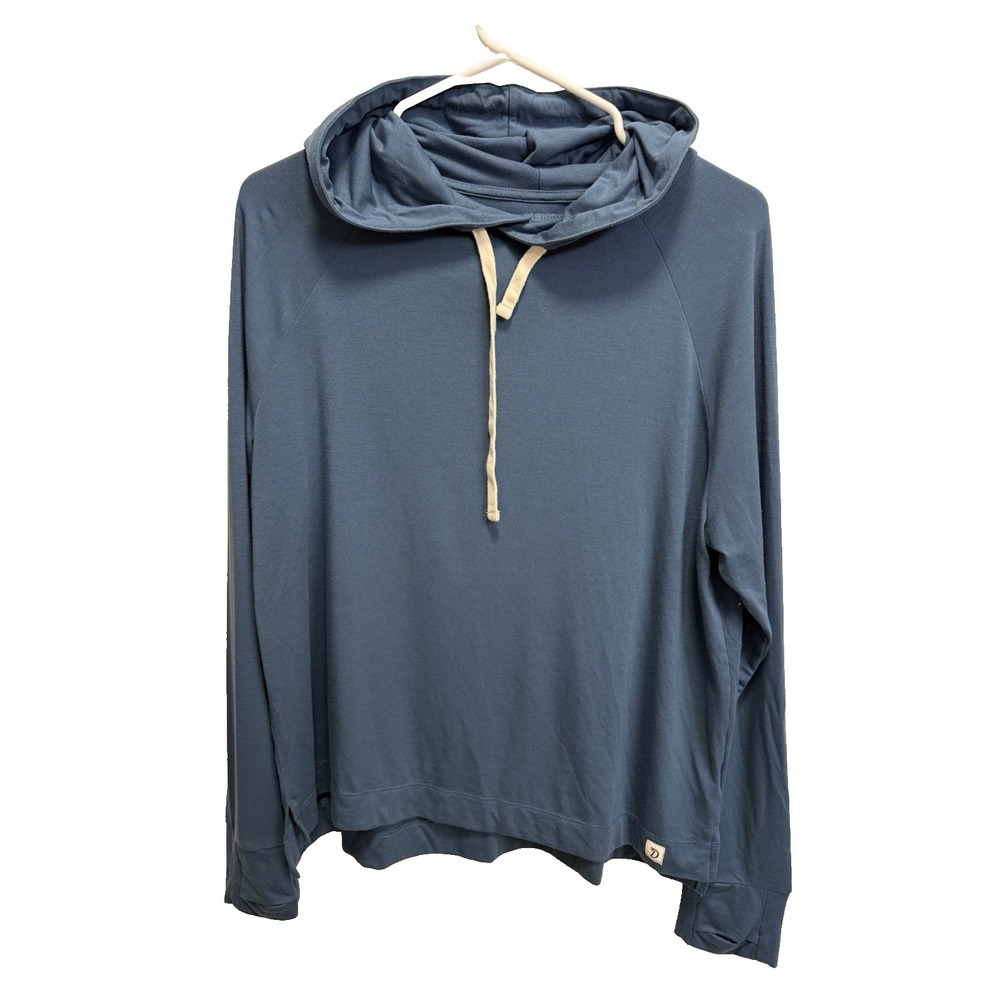 Women's Duck Camp Bamboo Hoodie Blue Lightweight Outdoor Breathable Size Large